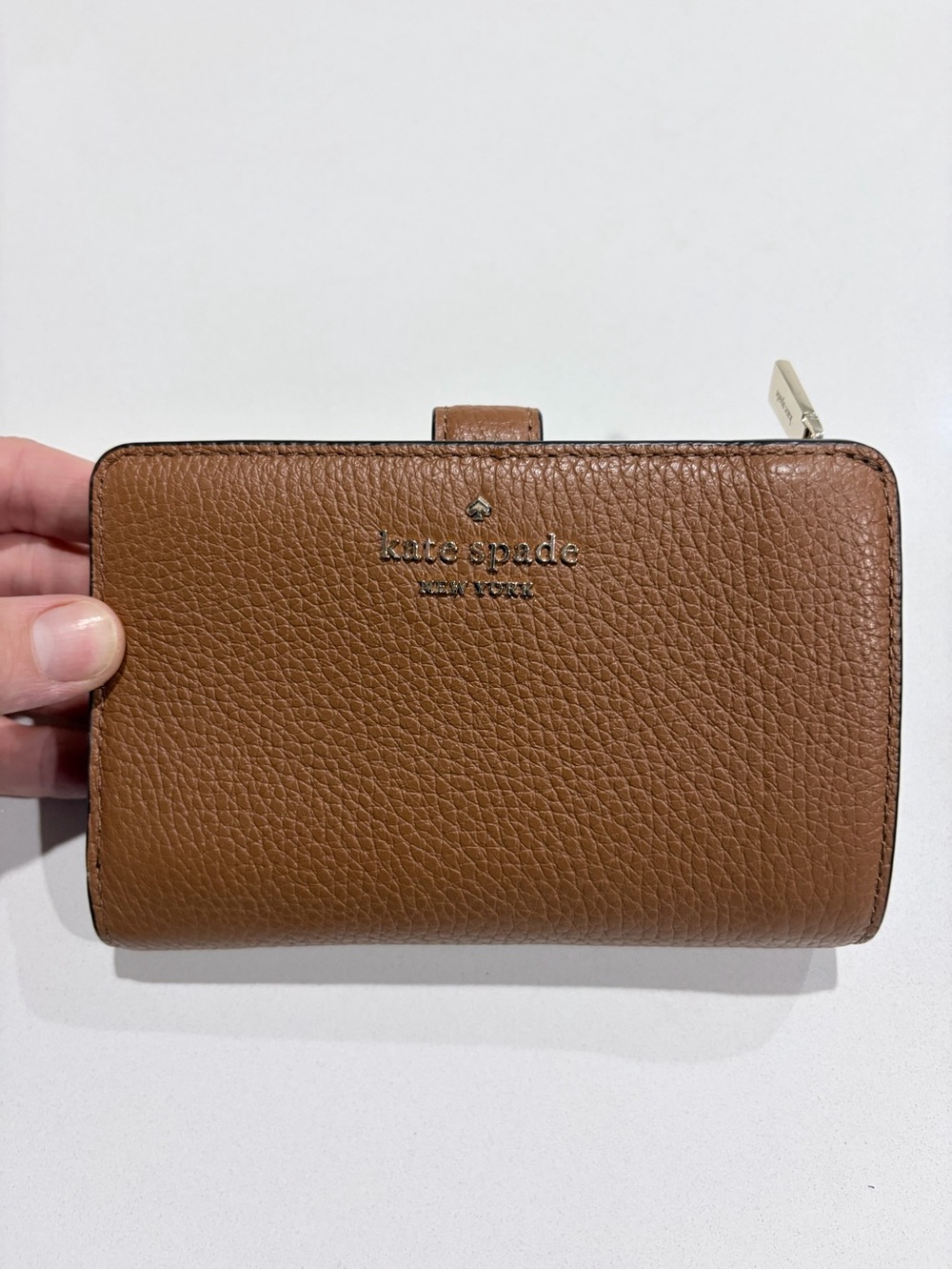 Kate Spade Brown Pebbled Bi-fold Leather Wallet